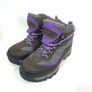 Hi-Tec Women’s Waterproof Suede Hiking Boots Purple Gray Trail Outdoor 7.5W